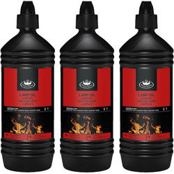 Esschert Design Lampolie - 3x stuks - 1 liter - helder - fakkelolie - Lampolie
