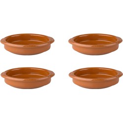 Set van 4x Tapas schaaltjes terracotta 12 x 3 cm - Serveerschalen