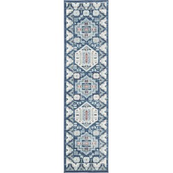 Safavieh Tribal Inspired Indoor Woven Area Rug, Kazak Collection, KZK118, in Blue & Creme, 61 X 244 cm