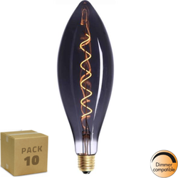 10 pack Highlight - Kristalglas Filament lamp – Smoke - Dimbaar