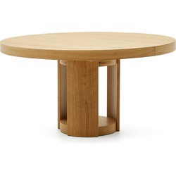 Kave Home - Uitschuifbare ronde tafel Artis van FSC 100% massief eikenhout en -fineer 150 (200) x 80 c