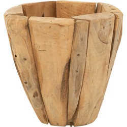 J-line - Bloempot Jack Teak Naturel Small - 30x30x30cm