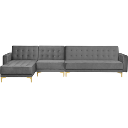 Beliani ABERDEEN - Modulaire Sofa-Grijs-Fluweel