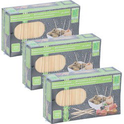 Cocktailprikkers - 3000x stuks - bamboe - hout - 6,5 cm - in doosje - Cocktailprikkers