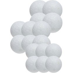 Pakket van 64x stuks deco sneeuwballen diverse formaten - Decoratiesneeuw