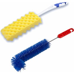 2- Delige verwarming/radiator schoonmaakset blauw/wit - plumeaus