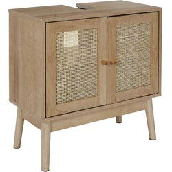 Wastafelonderkast Bali met Uitsparing - 30x60x70 cm - Wastafelmeubel Bruin