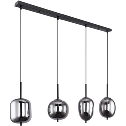 Industriële hanglamp Blacky - L:100cm - E14 - Metaal - Zwart