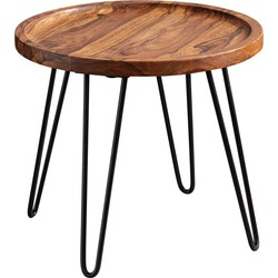 Pippa Design sierlijke ronde salontafel van massief hout - bruin