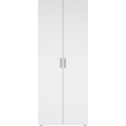 Kleerkast met 2 deuren eikendecor en hoogglans wit H200,9 cm  LANA