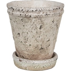 Clayre & Eef Bloempot  Ø 13x14 cm Beige Steen Plantenpot