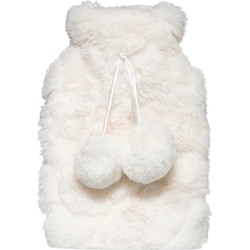 Superzachte fluffy pluche warmwaterkruik met hoes wit 280 ml - Kruiken