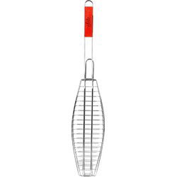 Elite BBQ/barbecue rooster - klem grill - metaal - 72 x 14 x 1 cm - Speciaal voor vis - barbecueroosters
