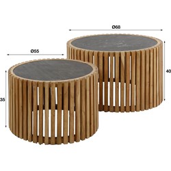 AnLi Style Salontafel set/2 Slate Round