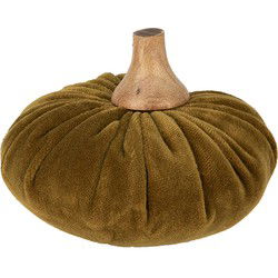 Clayre & Eef Decoratie Pompoen Groen Polyester