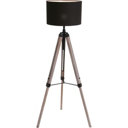 Mexlite vloerlamp Triek - zwart - metaal - 75 cm - E27 fitting - 7175ZW