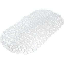 Badmat - antislip - transparant - kiezel - ovaal - 36 x 69 cm - Badmatjes
