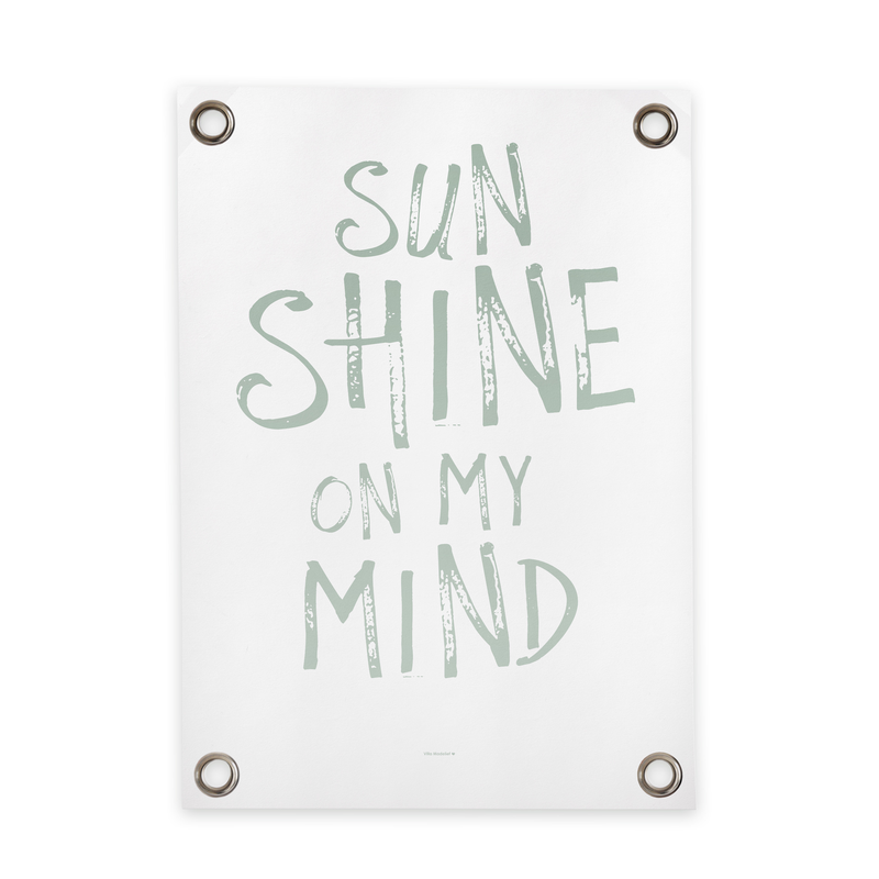 Tuinposter wit groen sunshine on my mind (50x70cm) - 