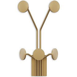 Kapstok voor aan de muur met 5 haken in goudkleurig metaal H40 cm  GIRAFFE