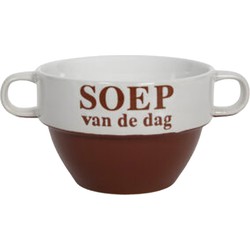 Soepkommen - Soep van de dag - keramiek - D12 x H8 cm - Bordeaux rood - Stapelbaar - Kommetjes