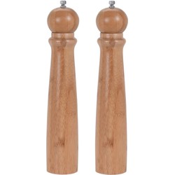 Set van 2x stuks bamboe houten pepermolens/zoutmolens 31 cm - Peper en zoutstel