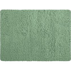 MSV Badkamerkleedje/badmat tapijt - voor de vloer - groen - 50 x 70 cm - langharig - Badmatjes