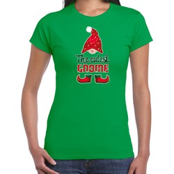 Bellatio Decorations fout kersttrui t-shirt dames - Schattigste gnoom - groen - Kerst kabouter S - kerst t-shirts