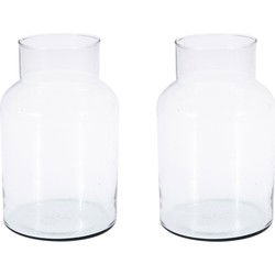 2x Glazen vaas/vazen 5000 ml van 14 x 26 cm - Vazen