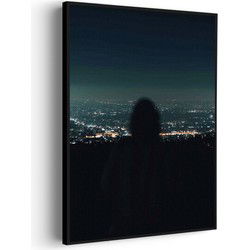 Muurwerken Akoestisch Schilderij - Los Angeles at Night - Geluidsdempend Wandpaneel - Wanddecoratie - Geluidsisolatie - PRO (AW 0.90) S (50X70)
