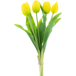 Bosje kunst tulpen Holland Sally X5 yellow 36 cm - Buitengewoon de Boet