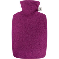 Warmwaterkruik met vilt-look hoes fuchsia roze 2 liter - Kruiken