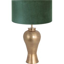 Klassieke tafellamp met groene velvet kap Steinhauer Brass Brons