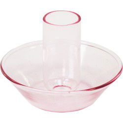Candle holder - Glass -  Pink - 9,5x9,5x7cm