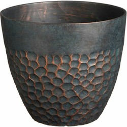 Mica Decorations Plantenpot Bravo - kunststof - buiten/binnen - Diep groen - D38 x H32 cm - Plantenpotten