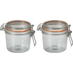 2x Luchtdichte weckpotten transparant glas 350 ml - Weckpotten