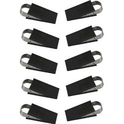 Benson Deurstopper/wig - 10x - rubber/RVS - 13 x5 x 3cm - antislip - Deurstoppers