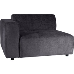 PTMD Quinta sofa arm left soft velvet anthracite