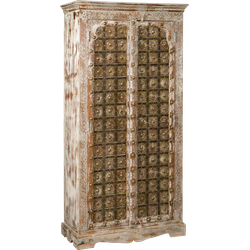 Tower living | istrana kast met 2 deurtjes | mango hout | whitewash | 90 x 40 x 180 (h) cm