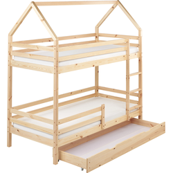 GIRGOLS - Stapelbed - Lichtbruin - 90 x 200 cm - Dennenhout