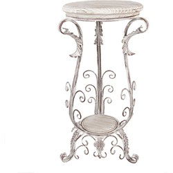 Clayre & Eef Plantentafel Wit Bruin Metaal