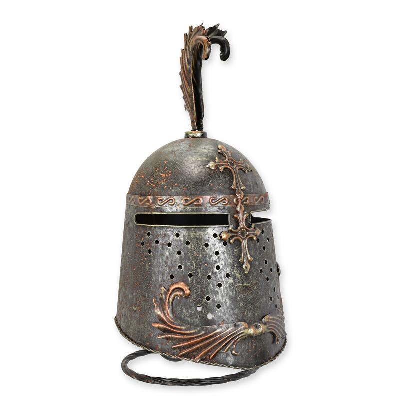 AN IRON GREAT HELM ON STAND (RX-368) - 