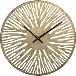 PTMD Derandi Ronde Wandklok - 59 x 3,5 x 59 cm - Metaal - Goud