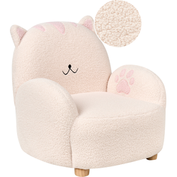 Beliani ZOAR - Kinderfauteuil-Wit-Bouclé