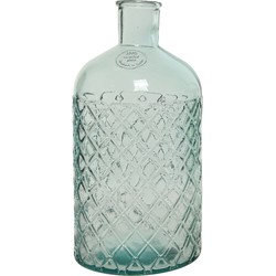 Decoris bloemenvaas Arabel - gerecycled glas - D14 x H28 cm - transparant glas - fles vaas - Vazen