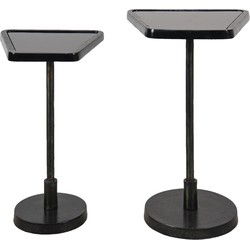 Clayre & Eef Bijzettafel Set van 2 Zwart Aluminium