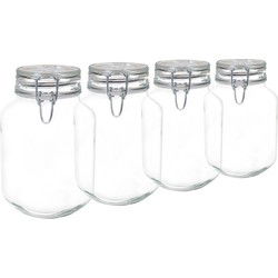 Bormioli Rocco Weckpot/inmaakpot - 4x - 2 L - glas - beugelsluiting - Weckpotten