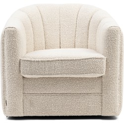 Riviera Maison St. Lewis Swivel Armchair, bouclé, white sand