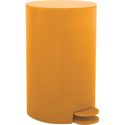MSV pedaalemmer - kunststof - geel - 3L - 15 x 27 cm - Badkamer/toilet - Pedaalemmers