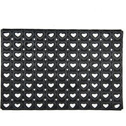 Clayre & Eef Deurmat  60x40 cm Zwart Rubber Rechthoek Harten Mat