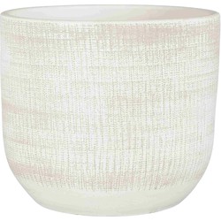 Mica Decorations Bloempot Florian - 28x28x26 cm - Terracotta - Gebroken Wit